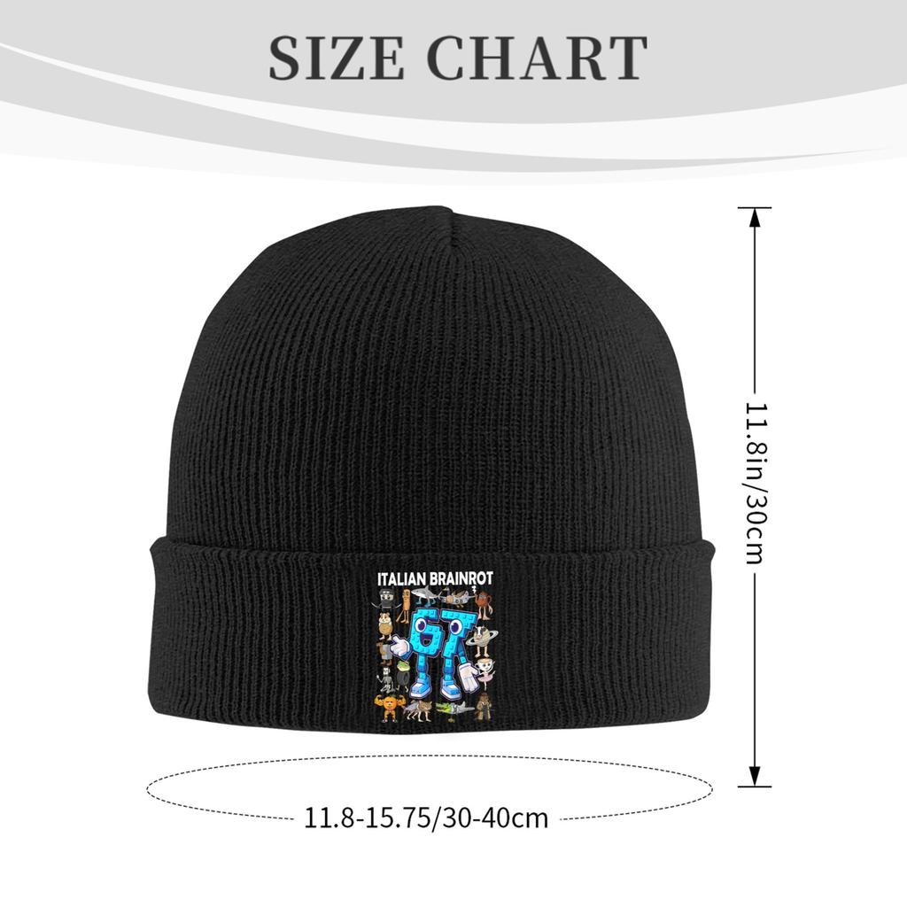 6 7 Italian Brainrot Six Seven Meme Birthday Beanie Hats  Bonnet Hats Female Male Street Kpop Knitted Hat Autumn Elastic Caps