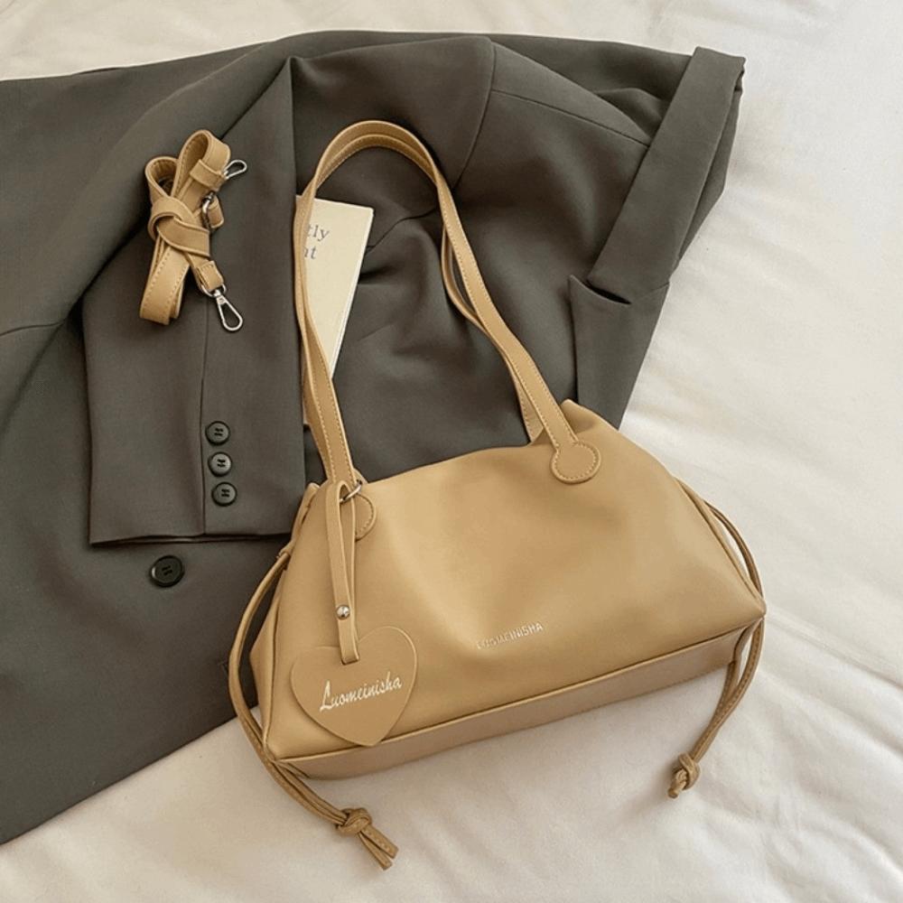 Love Pendant Large PU Handbag Shoulder Pouch Messenger Bag Versatile PU Underarm Bag  Women