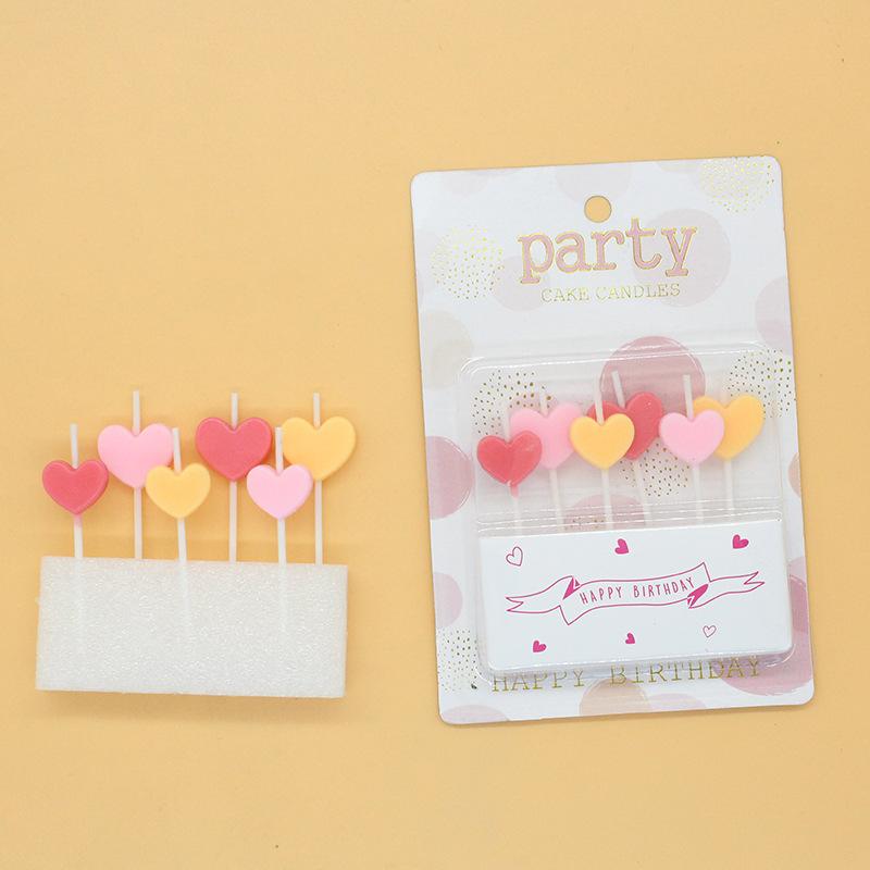 

New Color Small Love Five-pointed Star Birthday Candle Romantic Party Valentine s Day Confession 6-pack Candle 6 small love candles