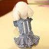 Cute With Bowknot Dog Denim Dress For Small Dogs Pet Apparel Summer Teddy Party Costume