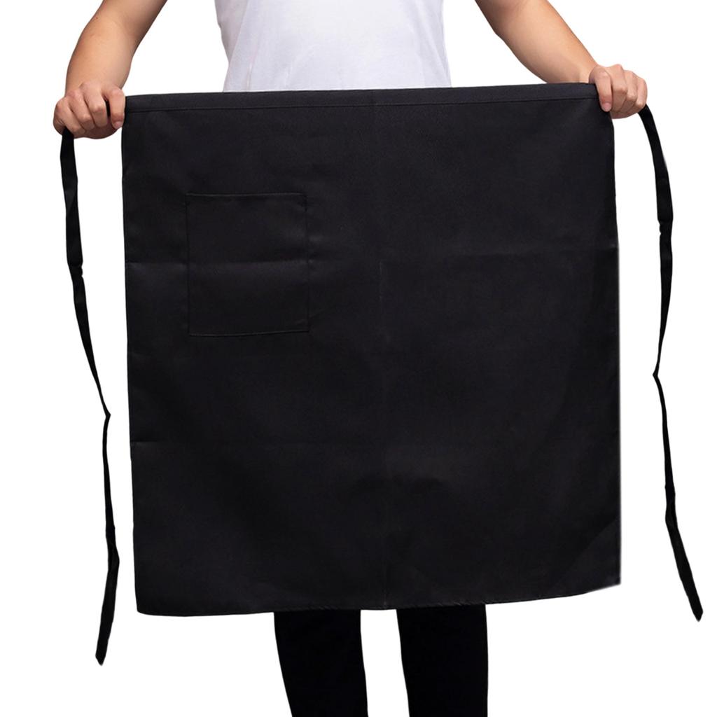 Multifunctional Polyester Half Cut Kitchen Apron Chefs Work Apron Stain Resistant for Professional Cooks Waiters