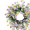 Easter Wreath with Colorful Eggs Spring Photo Prop Decor Artificial Flower Garland for