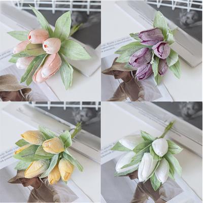DIY Home Garden Party Decoração de casamento Flores falsas de primavera Suprimentos Buquê de tulipas