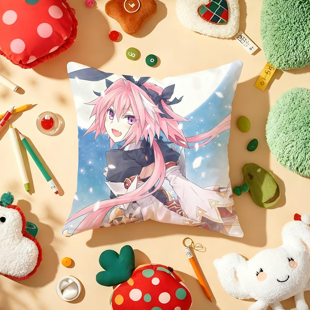 F-Fate A-Apocrypha Astolfo Anime Pillow Case Plush Fabric Soft Double-Sided Printed Sofa Warm Winter Home Gift Cushion Cover