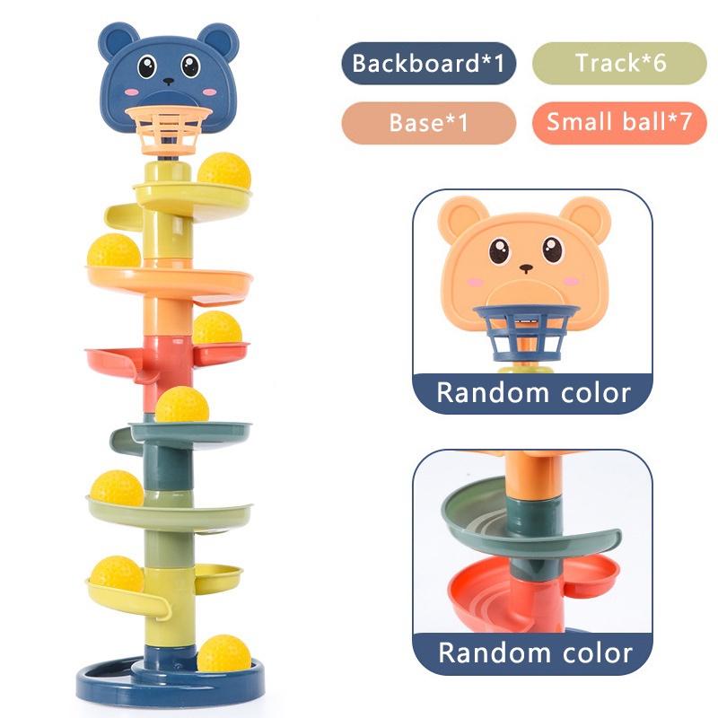 Rainbow Stacking Tower 3/5/7 Level Toy With Balls For Babies And Toddlers