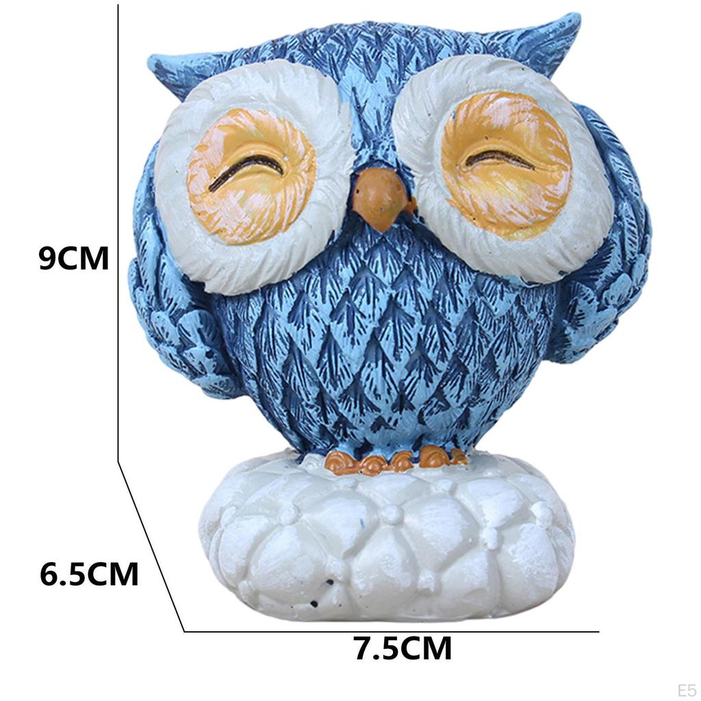 Owl Statue Decor Animal Small Figurines for Home Decor, Office Desk Ornament, Book Shelf Decoration,