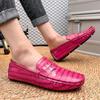 Men's Large Leather Slip-on Loafers: Spring Driving Casual Shoes