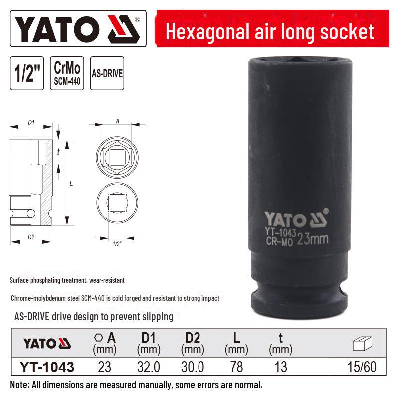 YATO Air Cannon 1/2'' Pneumatic Hex Socket Wrench