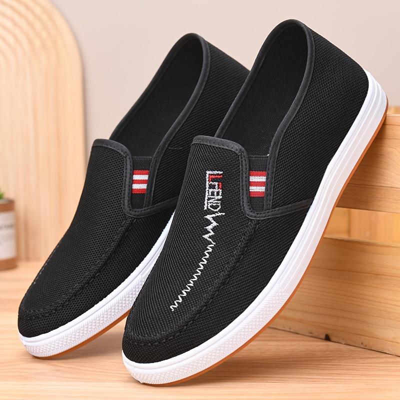 Non Slip Cloth Shoes Men's Board Shoes Lightweight Breathable Canvas Shoes Comfortable Work Shoes