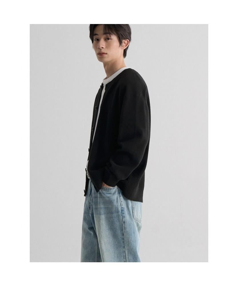 8seconds Fine Touch Round Neck Cardigan Black
