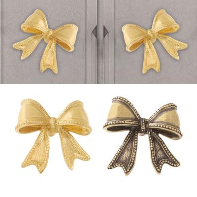 Elegant Bows Shape Brasses Cabinet Handle Durability Corrosions Resistant For Kitchen Bathroom Bedroom Easy Installation