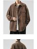 Men's Long Sleeve Corduroy Shirt - Japanese Retro Plaid Jacket for Spring & Autumn