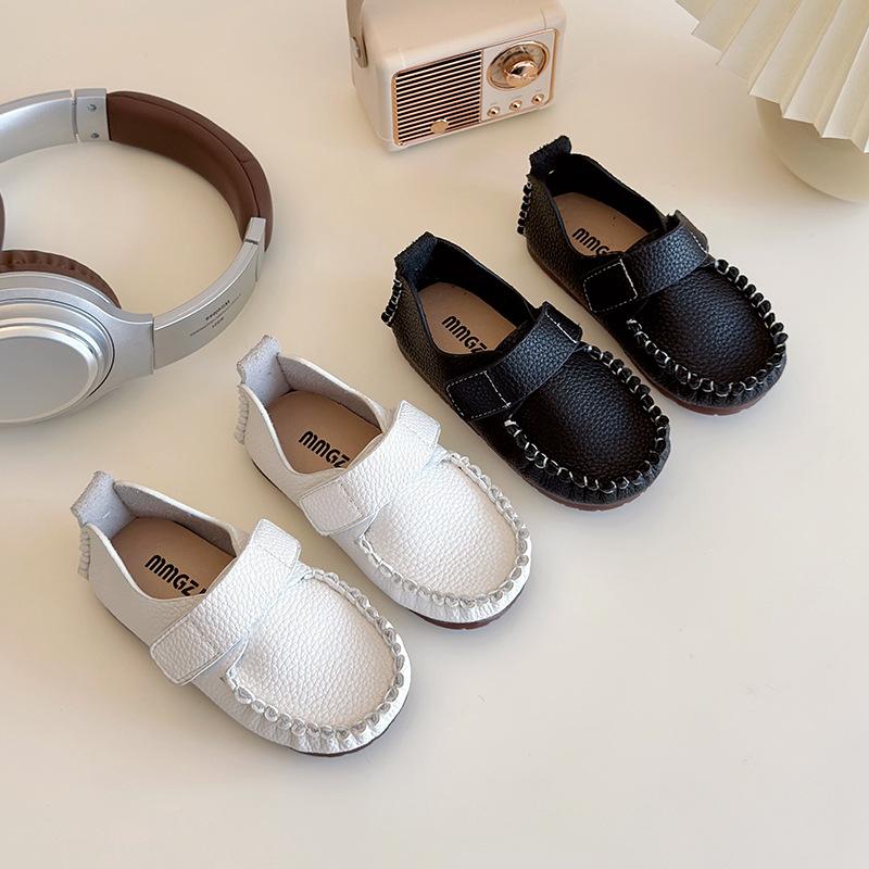 Autumn Leather Shoes New Fashion Simple Girl Shoe Anti Slip Comfort Soft Kid Shoe Casual Exquisite Flat Bottomed Boys' Loafers