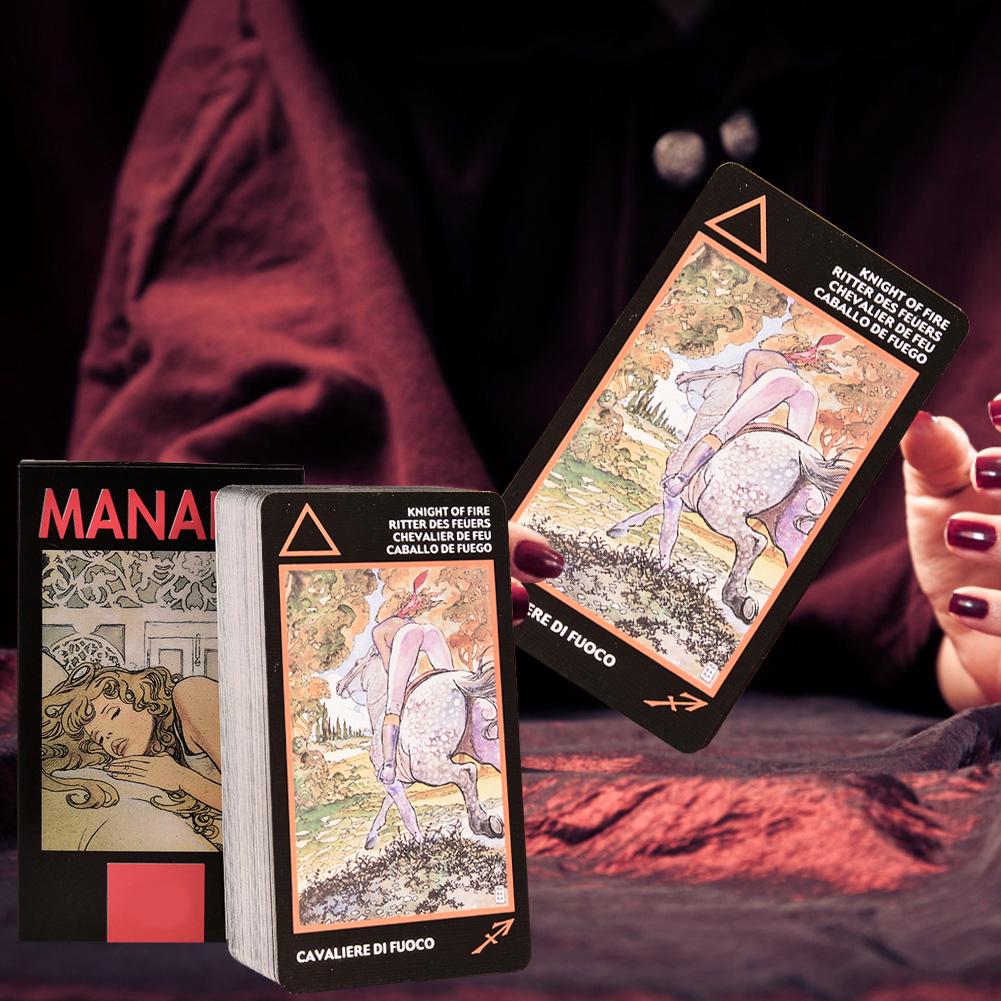 Cartas de Tarot duraderas y vívidas, versión completa en inglés, regalos de juegos para fiesta familiar para Manara