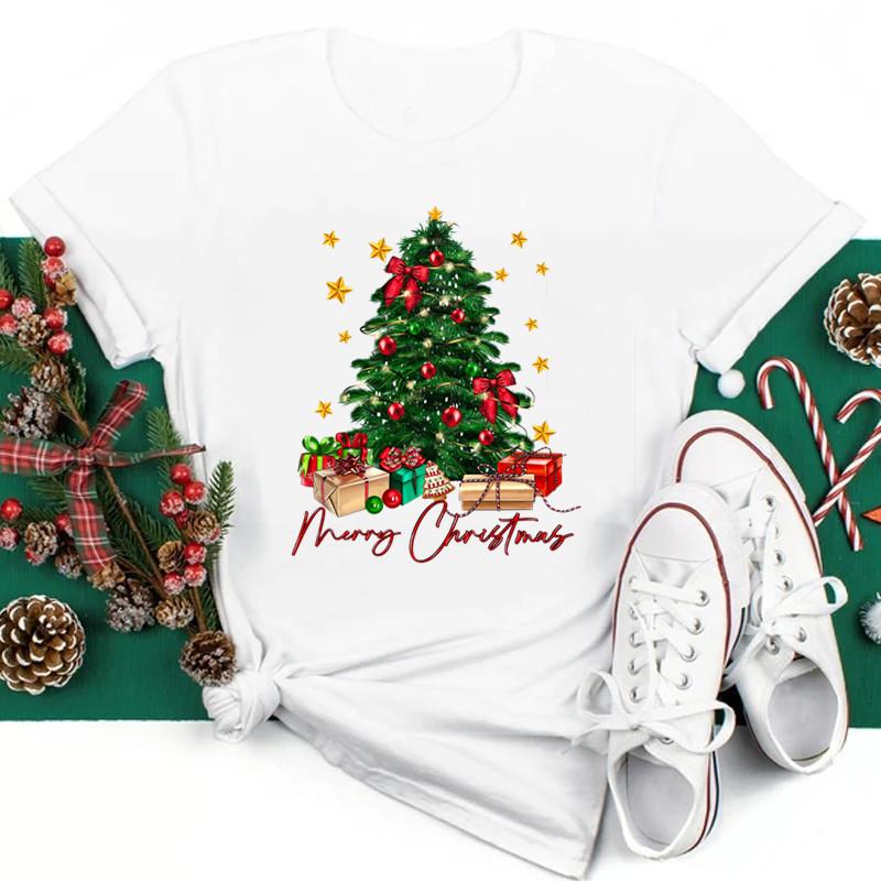 Just A Girl Who Loves Christmas Print Women Tshirts Cute FeUnisex Christmas Clothes New Year Party Tshirt