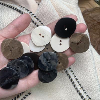 10Pcs Beautiful Marbling Buttons 2-hole Irregular Shape Resin Buttons Woman's Coat Buttons Apparel Sewing Accessories