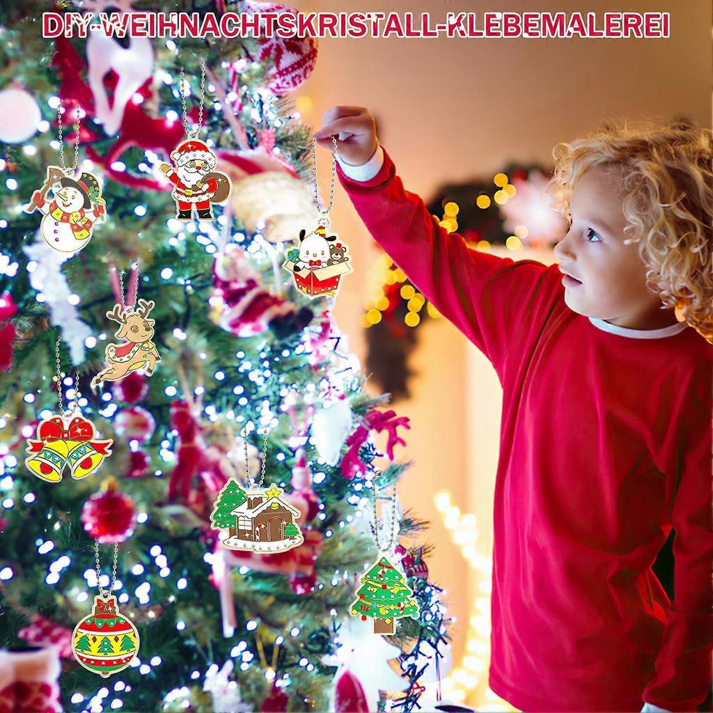 Christmas Crystal Glue Painting, Crystal Colours, Craft Set, DIY Crystal Art Painting Set, Children's Window