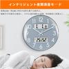 Wall Clock Radio Clock Day of the Week Display 33cm Diameter Analog Second Hand Stops at Night to Silent Spherical Glass Grey Temperature, Humidity,