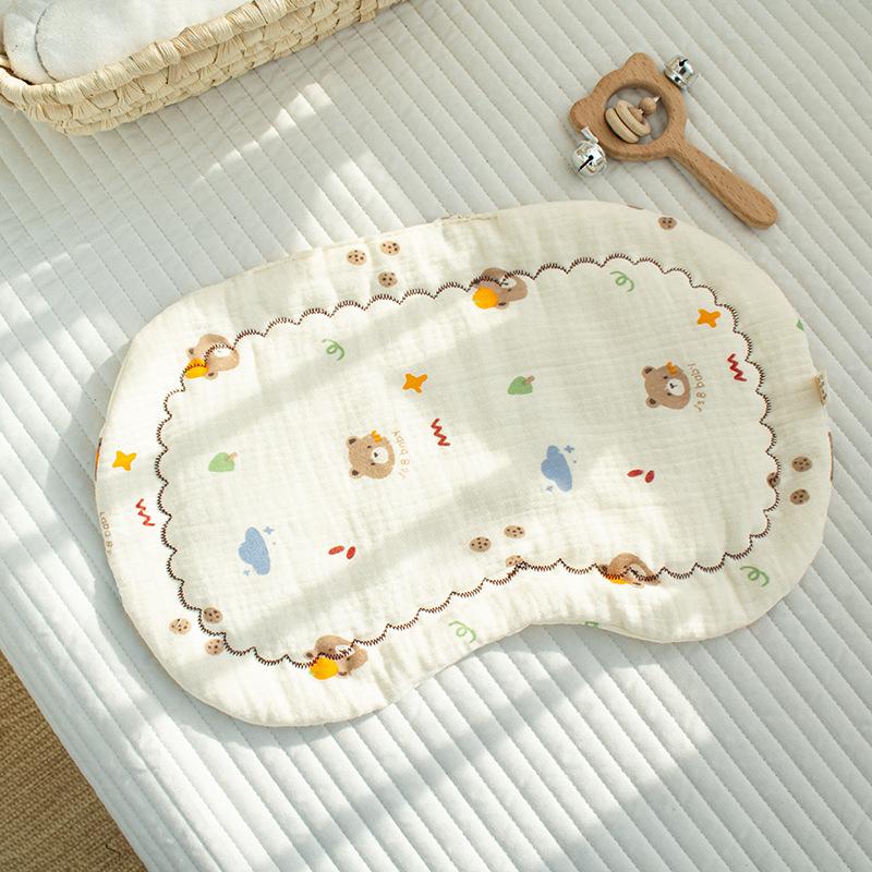 

Детская стеганая марлевая теплая подушка Подушка-облако для новорожденных Мягкая хлопковая подушка с принтом Подушка-полотенце против рвоты