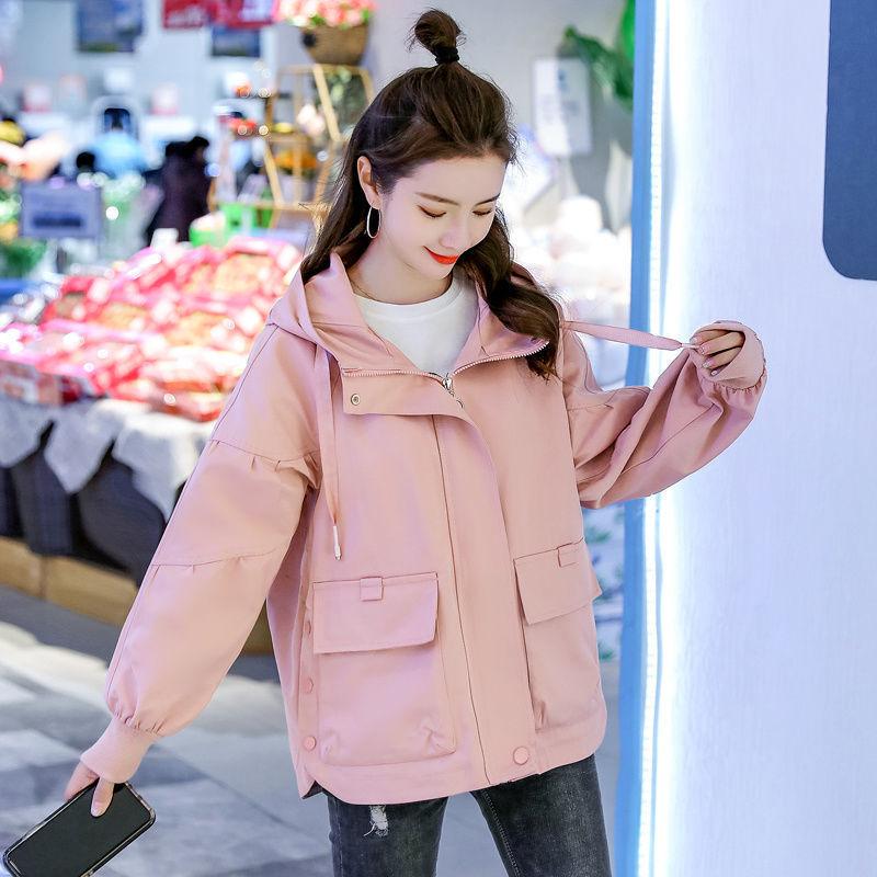 Hooded Trench Coat Women's Spring Korean Version Casual Loose Temperament Simple Workwear Jacket Top