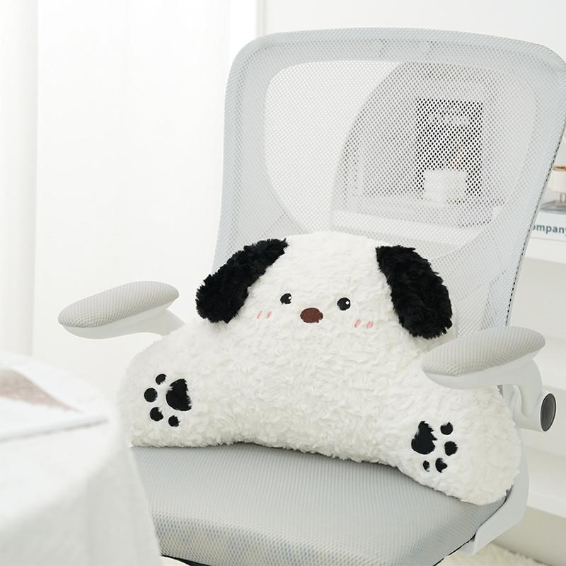 Cartoon Dog Cushion Plush Soft Office Lumbar Pillow For Relaxing Lounge Decor