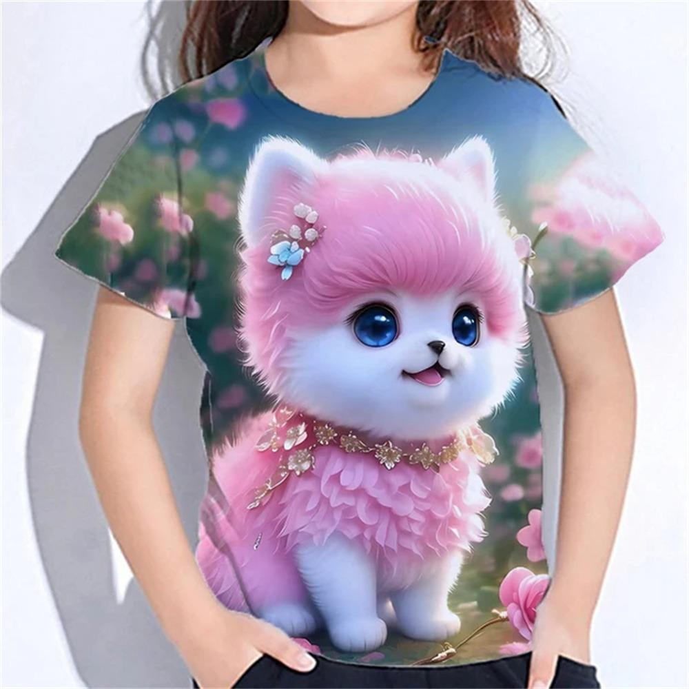 Animals 3d Print T Shirts Summer New Casual Baby T-Shirts Cute Cartoon Fashion Girl Clothes Short Sleeve Tees Girls Top