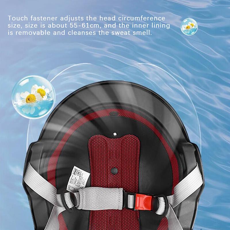 1 Piece 3C Certified Men'S And Women'S Adult Cartoon Electric Bicycle Motorcycle Half Helmet With Goggles Bicycle Safety Helmet