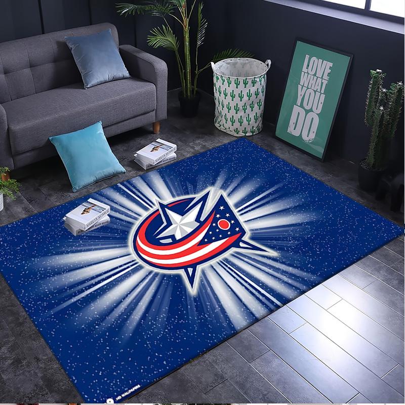 Blue Jackets Rug Area rug for Livingroom, Bedroom, Palyroom, Chair Rug, Office Rug, Floor mat, Large Size Fan Christmas Birthday gift