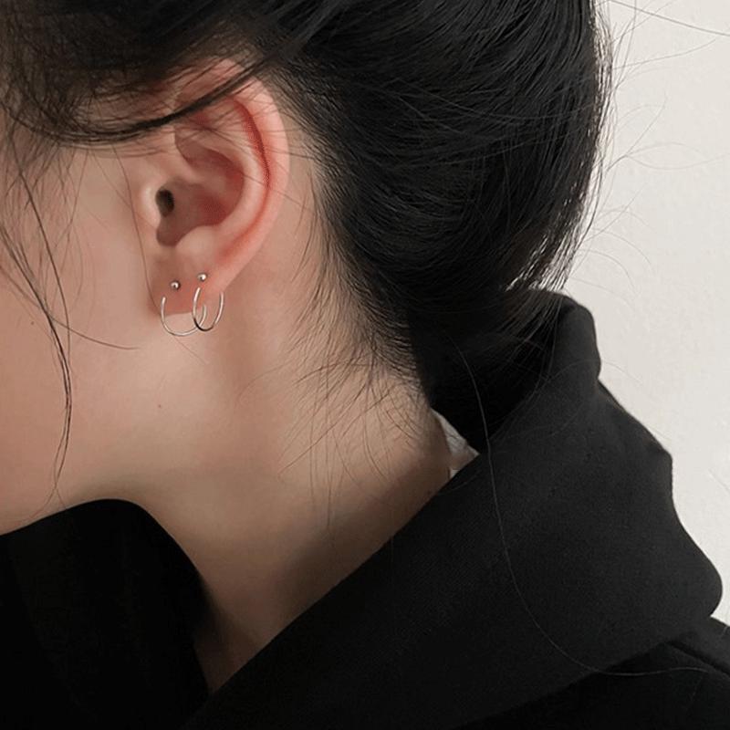 

Женские серьги для прокалывания ушей из стерлингового серебра — простые, стильные маленькие круглые гвоздики, трендовые серьги-косточки 2021 года Sterling Silver 925