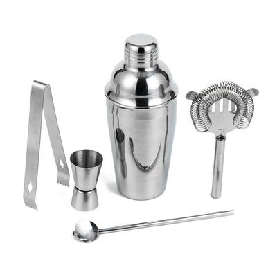 5-teiliges Cocktail-Shaker-Set aus Edelstahl