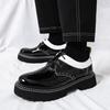 Men's Shoes New Thick-soled Heightening Men's Big-headed Leather Shoes Men's Glossy Casual Shoes Men's Thick-heeled Men's Loafers