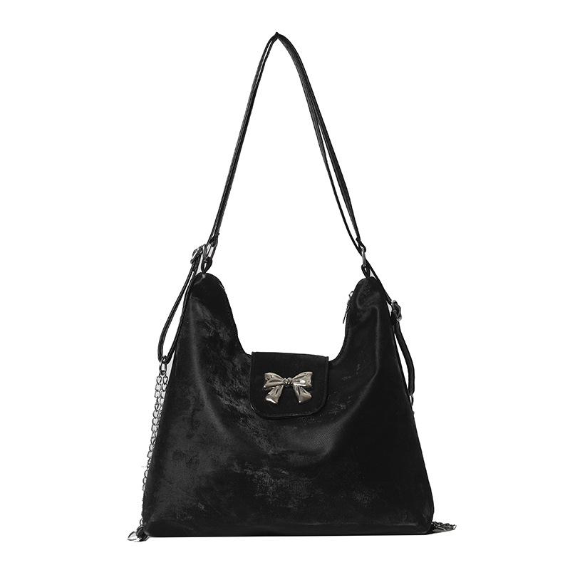 Popular Blue Cooqi Large Capacity Personalized New Simple Casual Texture Trendy Chain Single-Shoulder Backpack Women's Bag