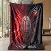 AC Milan Theme Blanket Soft Flannel Blanket Plush Throw Blanket Cozy Sofa Bed Blanket for Home Decor