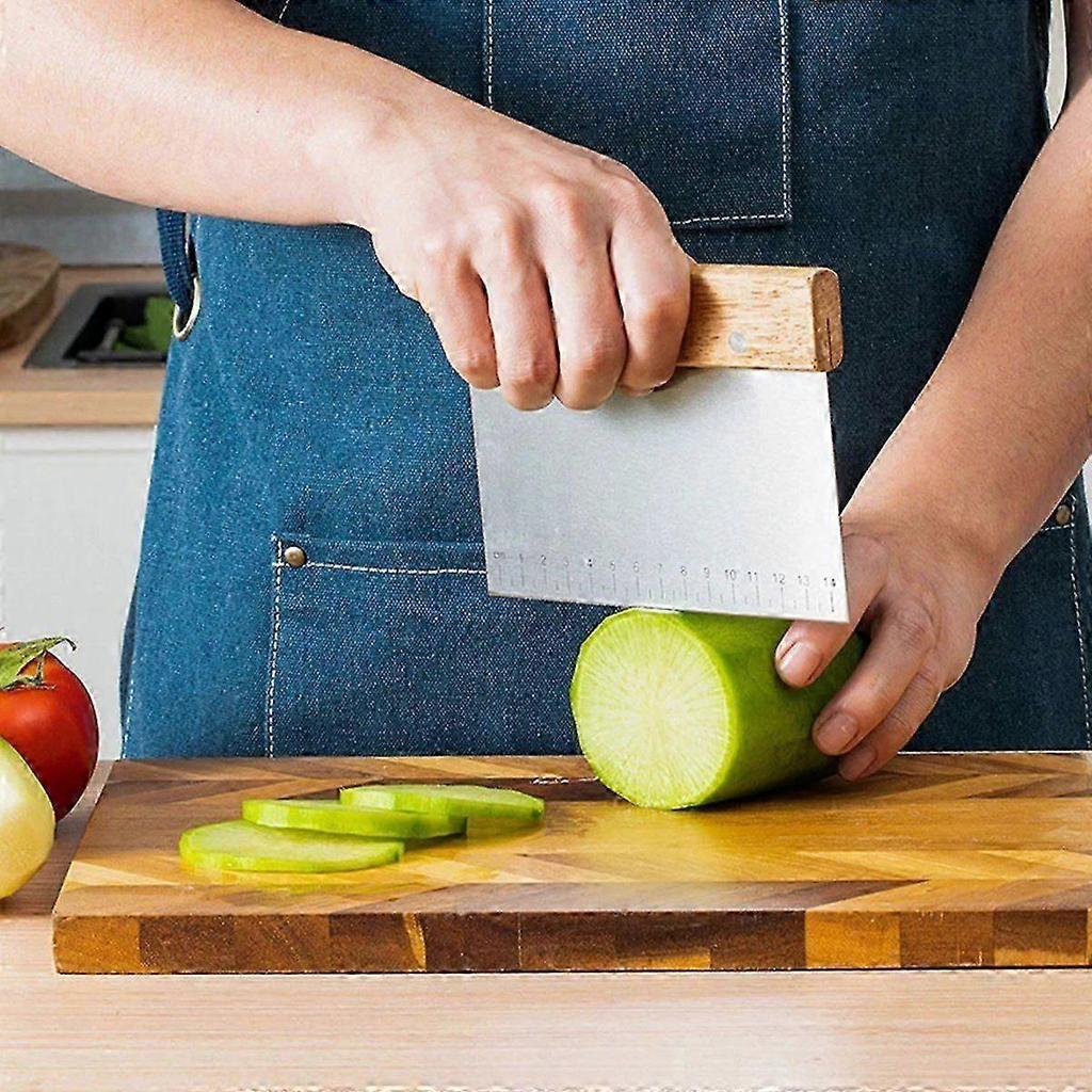 3Pcs Stainless Steel Pasty Cutters Noodle Knife Scraper with Scale Baking Cake Cooking Dough Scraper Baking Accessories