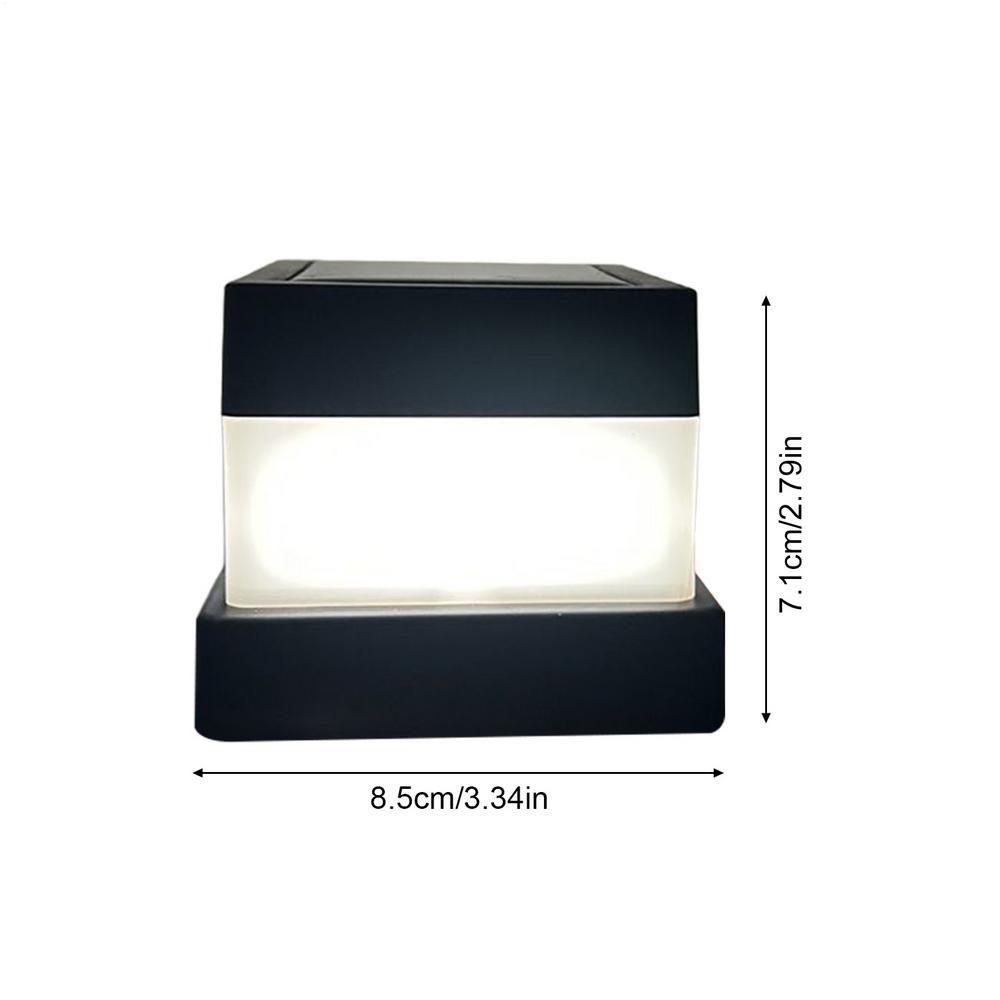 Solar Post Cover Light Square Lantern Waterproof Fence Light Post Cover Solar Charging For Pathway Driveway Camping Road Gate