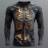 Halloween Cool Personality Skull 3d Print T-shirt Autumn Breathable Long Sleeve Tops Street Festival Party Casual Punk Clothes