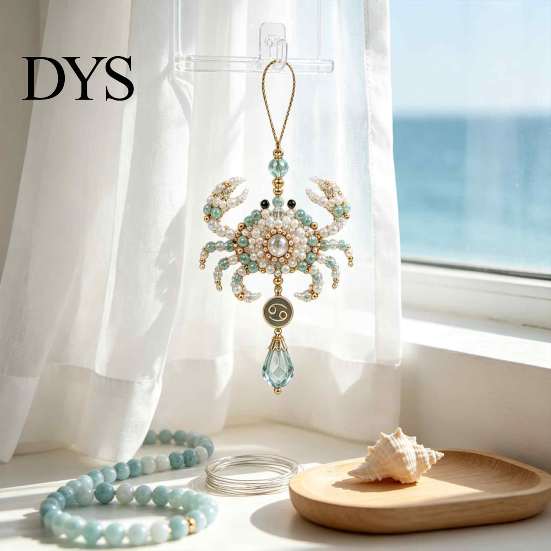 Creative Art Project for Students 12 Zodiac Beaded Ornament DIY Kit, Constellation Pendant Making Craft Set Unique Theme Keychain Bag Decor, Handmade