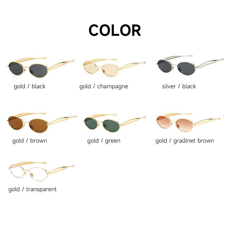 New Fashion Oval Sunglasses For Men And Women Uv400 Alloy Eyewear Fish-Shaped Sun Glasses High Quality Brand Designer