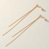 2pcs Minimalist Punk Style Stainless Steel Pointed Pendant Tassel Earrings, Suitable For Daily Wear