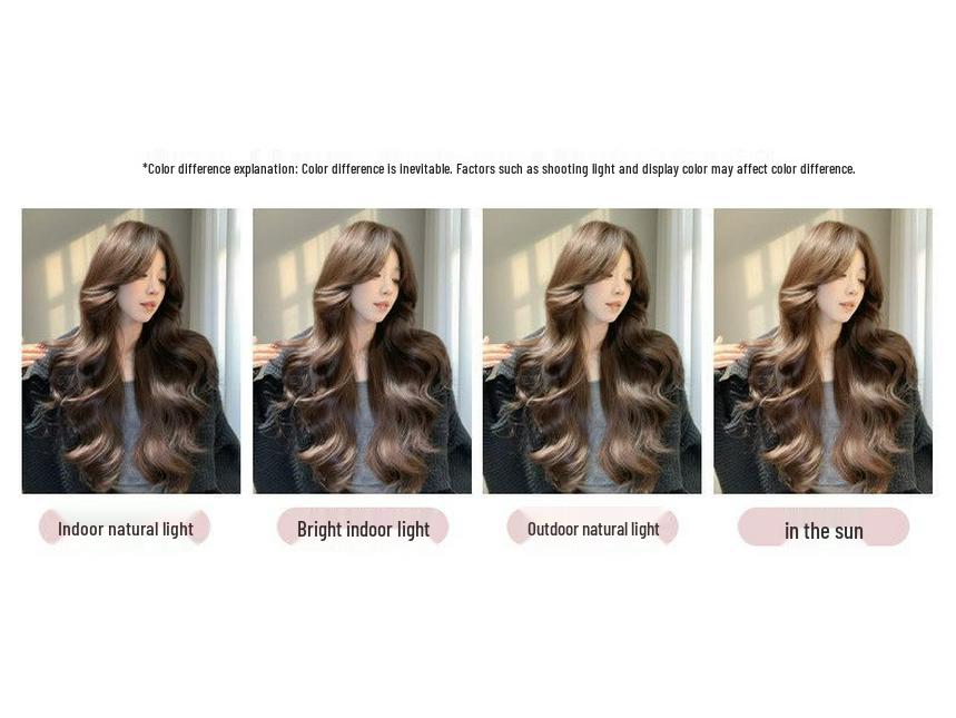 New Style Long Curly Caramel Brown Wig for Women - Middle Part, Natural Face Slimming Daily Wear