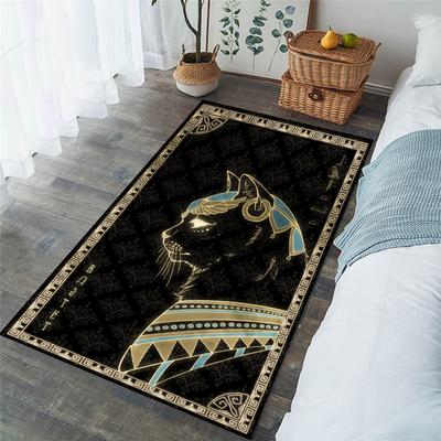 Cool Egyptian Gods Themed Rugs for Living Room Decor Floor and Bedroom Home Rug Decor, Stain Resistant Mats