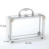 Estuche de Maquillaje Transparente Gran Capacidad Maleta de Aluminio Vista Clara Almacenamiento Portátil de Cosméticos