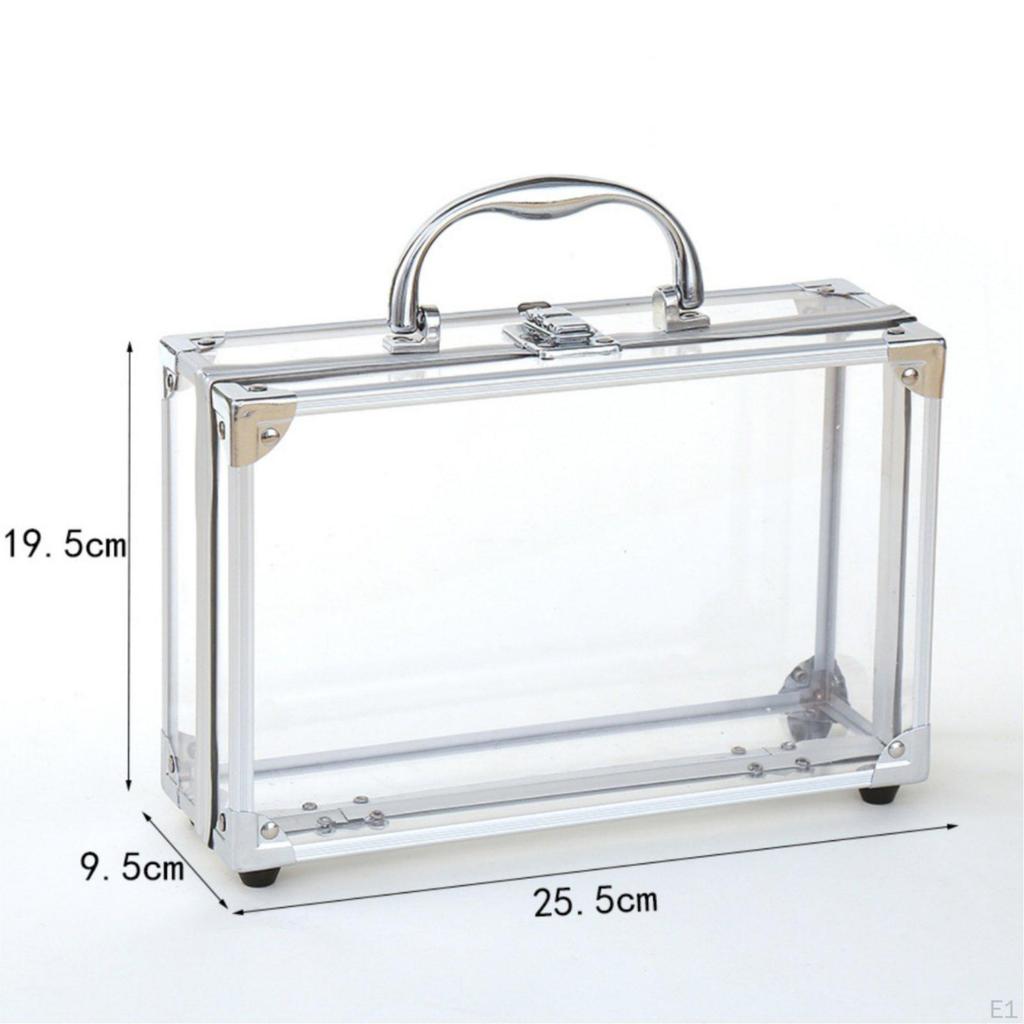 Estuche de Maquillaje Transparente Gran Capacidad Maleta de Aluminio Vista Clara Almacenamiento Portátil de Cosméticos
