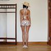 Boxer Shorts Swimwear Set Halter Neck Sling Polka Dot Swimsuit Fashion Bikini Suit  Vacation