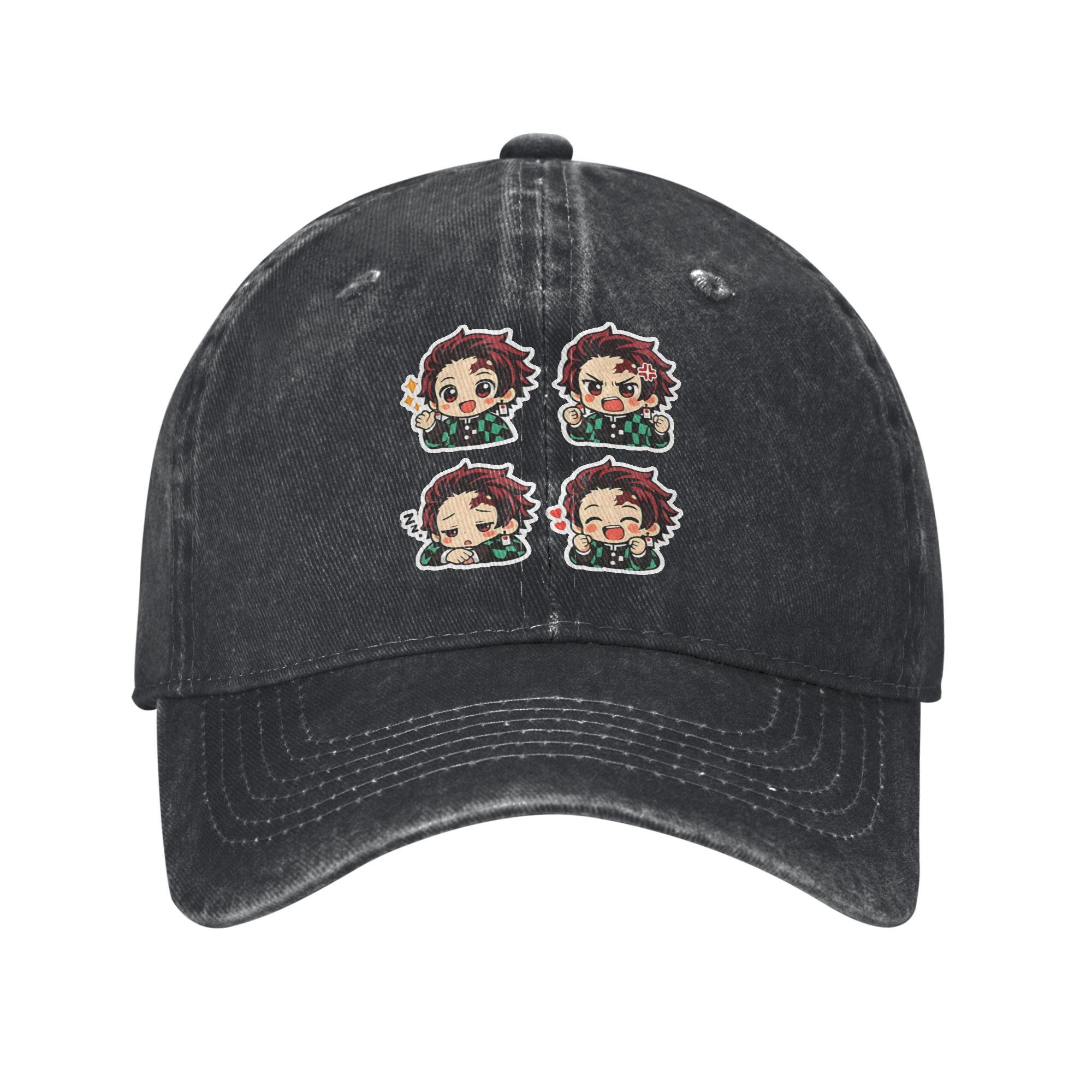 Demon Slayer  Multicolor Hat Peaked Womens Cap Chibi Tanjiro Kamado Personalized Visor Protection Hats One Size