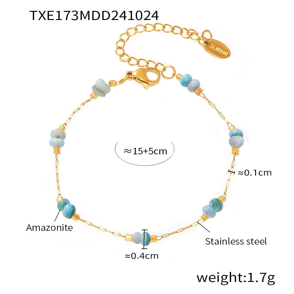 Qiong Yao Tianhe Stone Layered Clavicle Necklace: Light Luxury Double-Layer Stainless Steel Blade Chain for Women