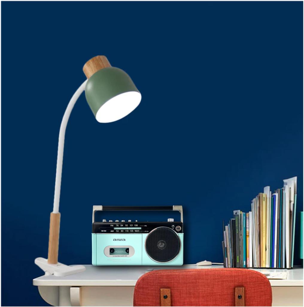 Aiwa Audio-G RCP3 Boombox, Pastel Green (GAA4-RCP0003(PG)) with 4 D-Batteries and Cloth Set