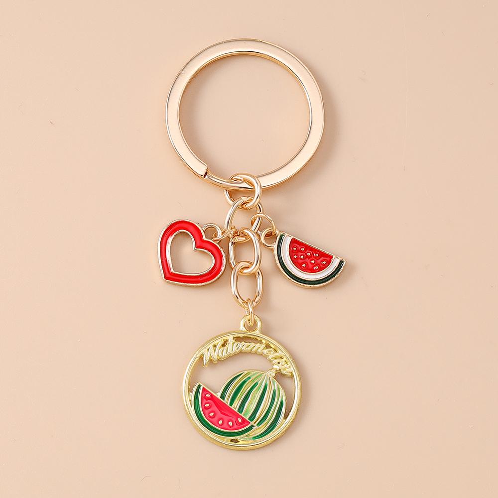Fashion Enamel Avocado Cherry Keychain Fruit Key Ring Pendants for Women Girls Handbag Decor DIY Key Chain Jewelry Gifts
