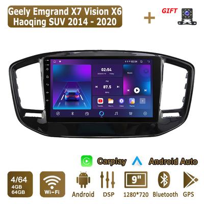 Android Carplay Car Radio For Geely Emgrand X7 Vision X6 2014 - 2020 Multimedia Player Head Unit Stereo GPS Navigation BT WIFI 4+64GB