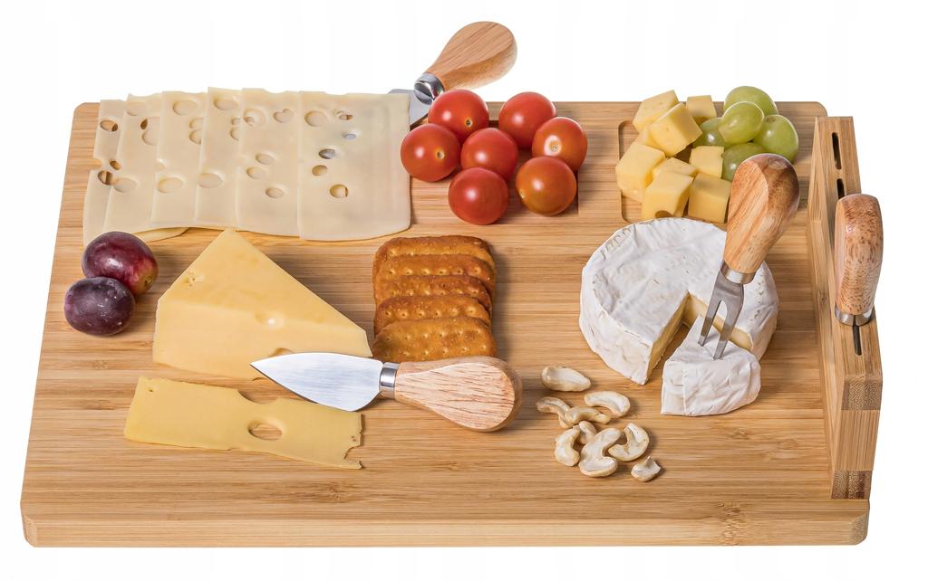 Bamboo Cheese Board with Knife Set